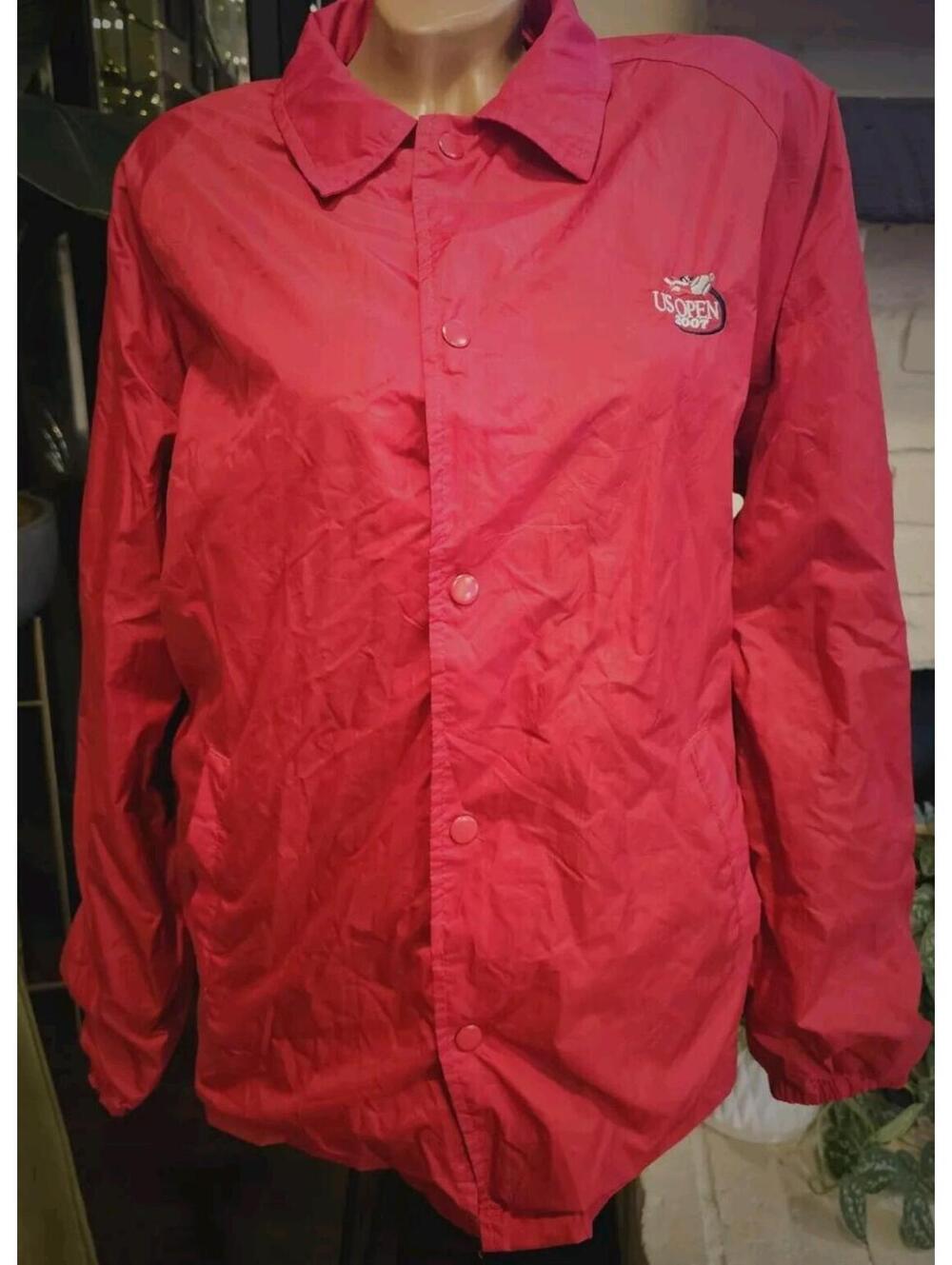 Rare! Vintage 2007 US Open Tennis Staff Men’s M Red Nylon Jacket